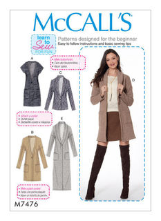 McCall/'s Pattern M7481 Ms Lined Vest /& Coats w//Hood~Sleeve~Contrast~Pocket Opts