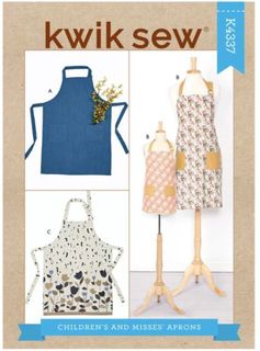 Sewing Pattern Mom and Daughter Apron Various Miss and Child Sizes Kwik Sew 4336