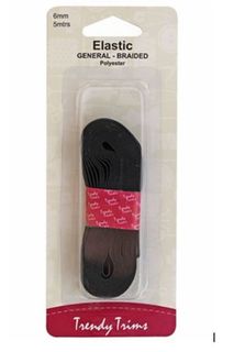 Braided Elastic (Black - 6mm x 5mtrs)