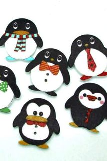 4x Penguin Buttons