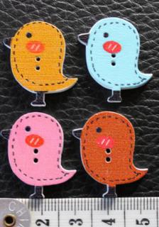 4 Bird Buttons