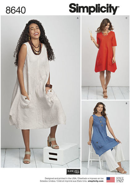 8640 - Sewing- Patterns- NZ - dresses, childrens, babies, toddlers,  simplicity, burda, new look, project runway