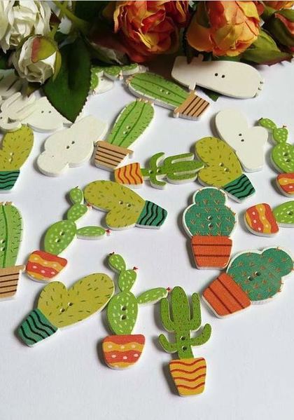 4 Cactus Buttons